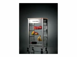 Don Hierro Carrito de cocina con ruedas APRIL – Mueble auxiliar elegante con cestas, cajón y botellero