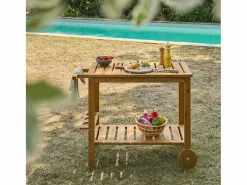 New Carrito de cocina exterior de madera con ruedas madera Materiales Y Utensilios De Cocina