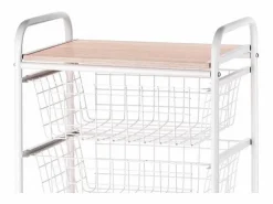 Don Hierro Carrito de Cocina FIESTA con 4 Cestas Extraíbles – Mueble Auxiliar Versátil, y Haya