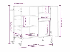 vidaxl Carrito de cocina madera de ingeniería 87,5x38,5x84,5 cm