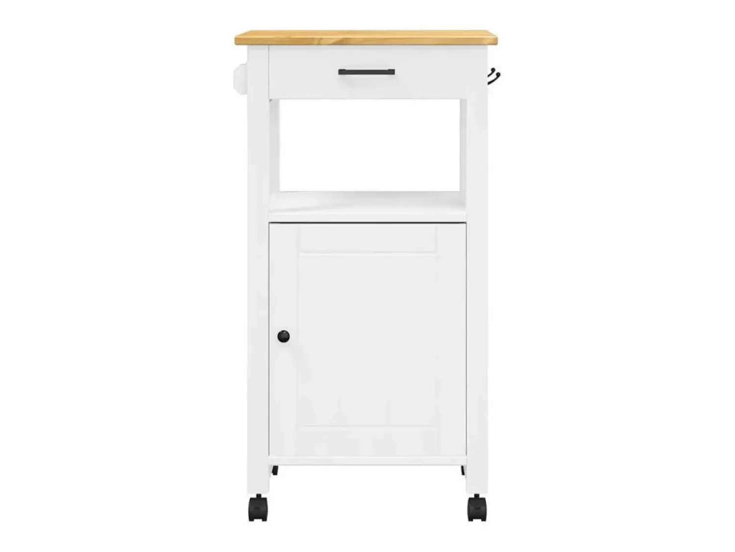 vidaxl Carrito de cocina MONZA madera maciza de pino 48x40x88,5 cm Blanco