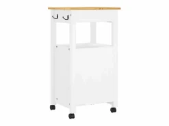 vidaxl Carrito de cocina MONZA madera maciza de pino 48x40x88,5 cm Blanco