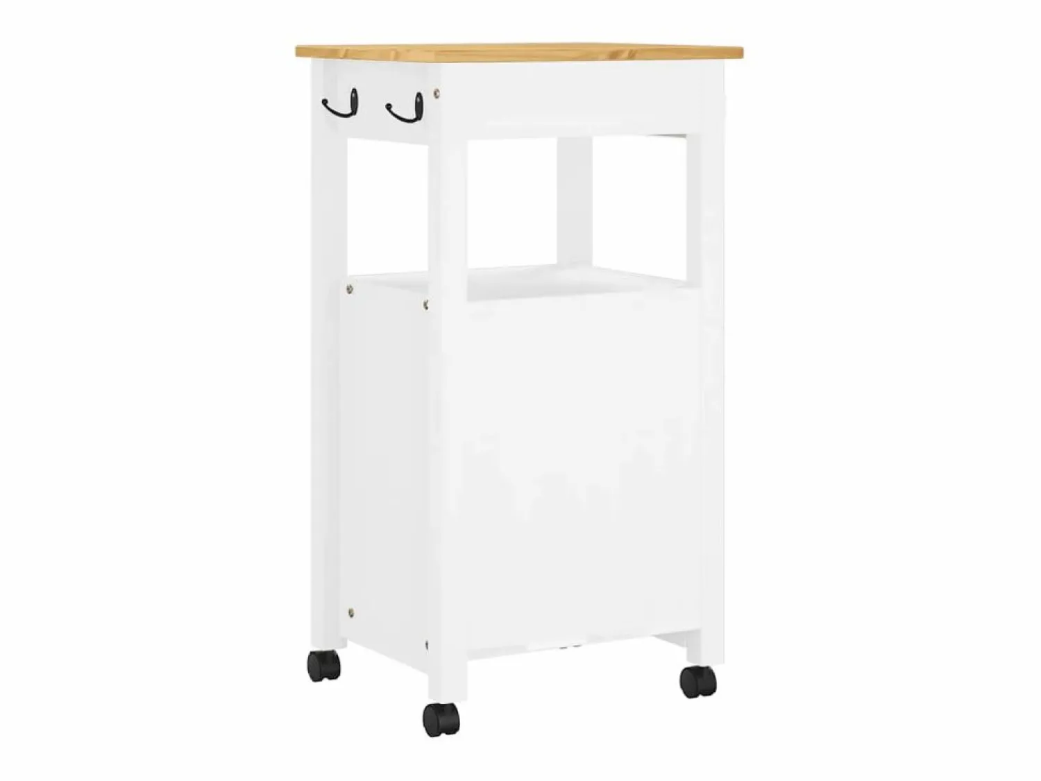vidaxl Carrito de cocina MONZA madera maciza de pino 48x40x88,5 cm Blanco