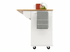 Online Carrito de cocina móvil - Isla de cocina con 2 cajones y 4 puertas - Especiero y toallero Isla Cocina