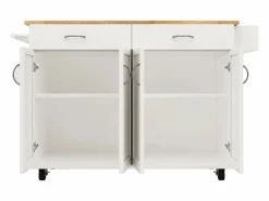 Online Carrito de cocina móvil - Isla de cocina con 2 cajones y 4 puertas - Especiero y toallero Isla Cocina