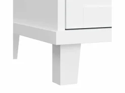 Discount Carrito de cocina móvil de madera con 1 puerta y 5 cajones, aparador con almacenaje 134x46x92 cm - Blanco
