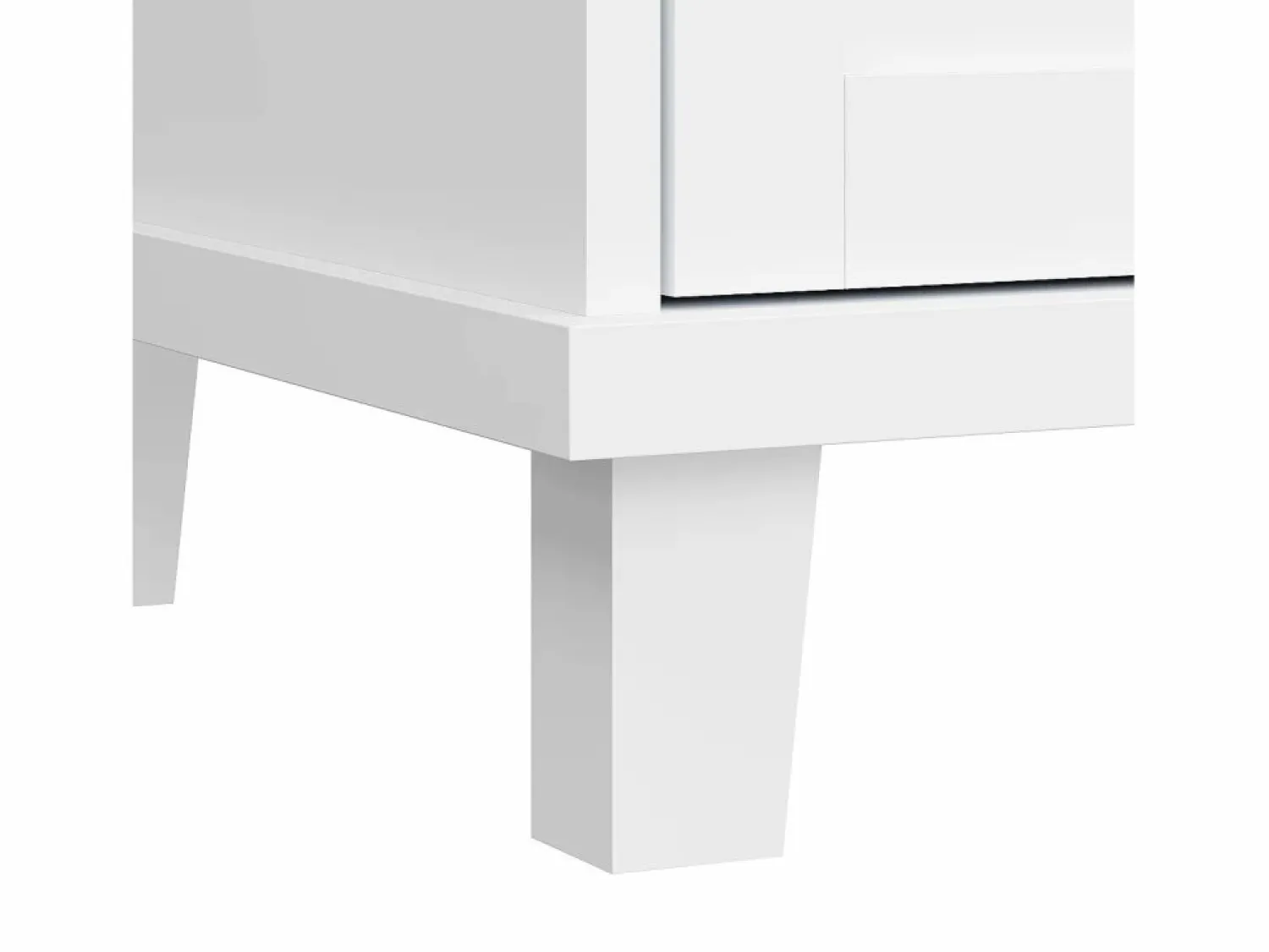 Discount Carrito de cocina móvil de madera con 1 puerta y 5 cajones, aparador con almacenaje 134x46x92 cm - Blanco