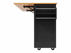 Hot Carrito de cocina con encimera de madera, toallero y estantes ajustables Isla Cocina