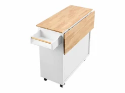 Carrito de Cocina SucceBuy de 89,9 cm, Armario con Ruedas, Cajón y Soporte, Color
