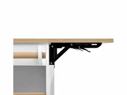 Clearance Carrito de cocina 100x40x91,5 con mesa de comedor extensible, papeleras y toallero en color para cocina y comedor Blanco