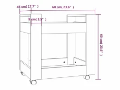 Hot vidaxl Carrito de escritorio contrachapada hormigón 60x45x60 cm Gris