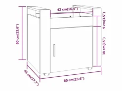 Outlet Carrito de escritorio contrachapada marrón roble 60x45x60 cm Cajonera De Escritorio