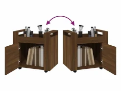 Outlet Carrito de escritorio contrachapada marrón roble 60x45x60 cm Cajonera De Escritorio