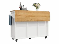 Carrito de servicio - Carrito de servicio con 2 cajones y 2 puertas - especiero y botellero - para comedor