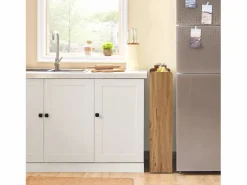 Sale Carrito Multiuso con 4 Ruedas y 4 Bandejas Carrito Estrecho para Cocina y Baño Marrón 60 x 18,5 x 81 cm NSR01-PF ES Estantería Sobre Inodoro