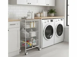 Don Hierro Carrito verdulero con 3 cestas extraíbles grandes- -Haya - 81*43,7*32,5 cm - AXO Blanco