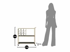 Online Carrito VKH5, Negro, 79x39,5x82 cm, Kendra Home Mueble Camarera
