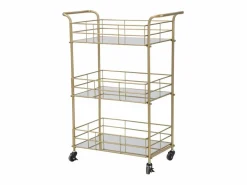 Online Carrito VKH4, Oro, 60x30,5x80 cm, Kendra Home Mueble Camarera