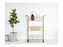 Online Carrito VKH4, Oro, 60x30,5x80 cm, Kendra Home Mueble Camarera