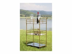 Online Carrito VKH4, Oro, 60x30,5x80 cm, Kendra Home Mueble Camarera