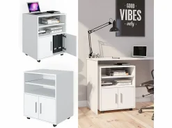 Discount Vicco Carro con ruedas 48.4x60.2x74.4 novak Blanco
