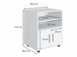 Discount Vicco Carro con ruedas 48.4x60.2x74.4 novak Blanco