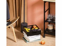 Outlet Sobuy Carro de Almacenamiento Mueble Auxiliar Cocina Carrito de Servir con 3 Cajones 2 Estantes y 1 Bandeja Extraíble FKW79-SCH ES Negro
