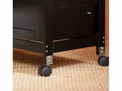 Outlet Sobuy Carro de Almacenamiento Mueble Auxiliar Cocina Carrito de Servir con 3 Cajones 2 Estantes y 1 Bandeja Extraíble FKW79-SCH ES Negro