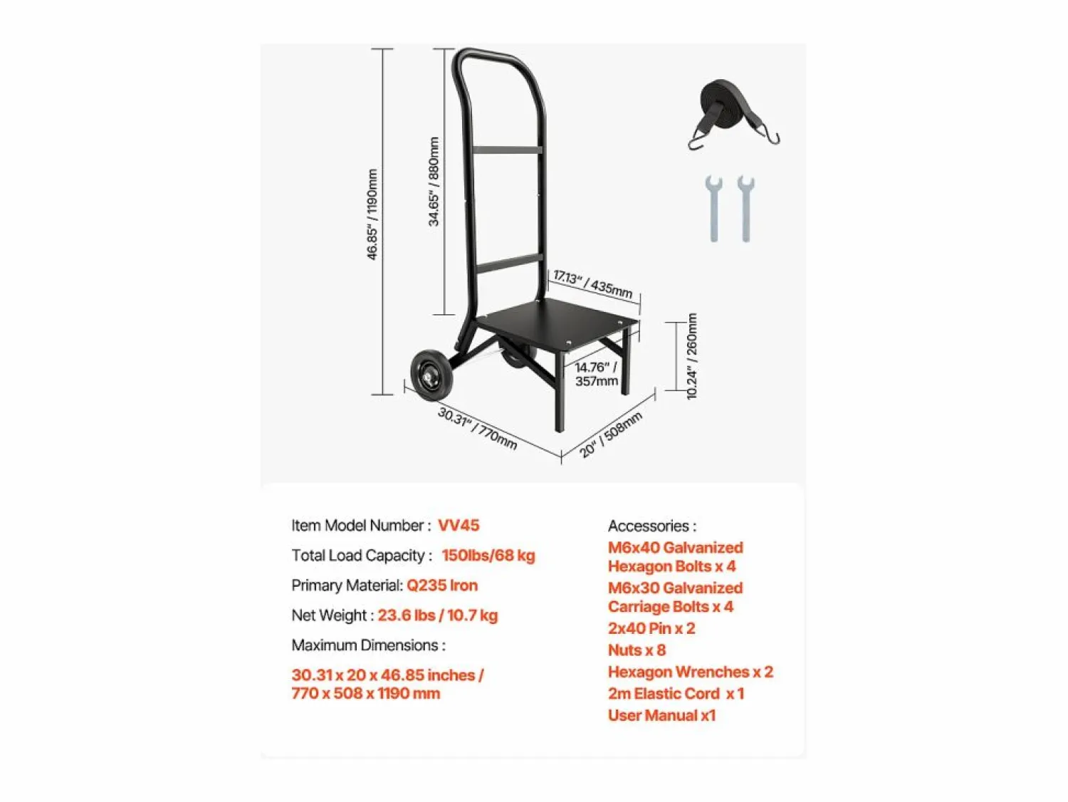 New Carro de Apoyo Porta Sillas Plegables SucceBuy, para 10 Sillas, Carga 68kg para Empujar Silla Conferencia
