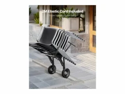 New Carro de Apoyo Porta Sillas Plegables SucceBuy, para 10 Sillas, Carga 68kg para Empujar Silla Conferencia