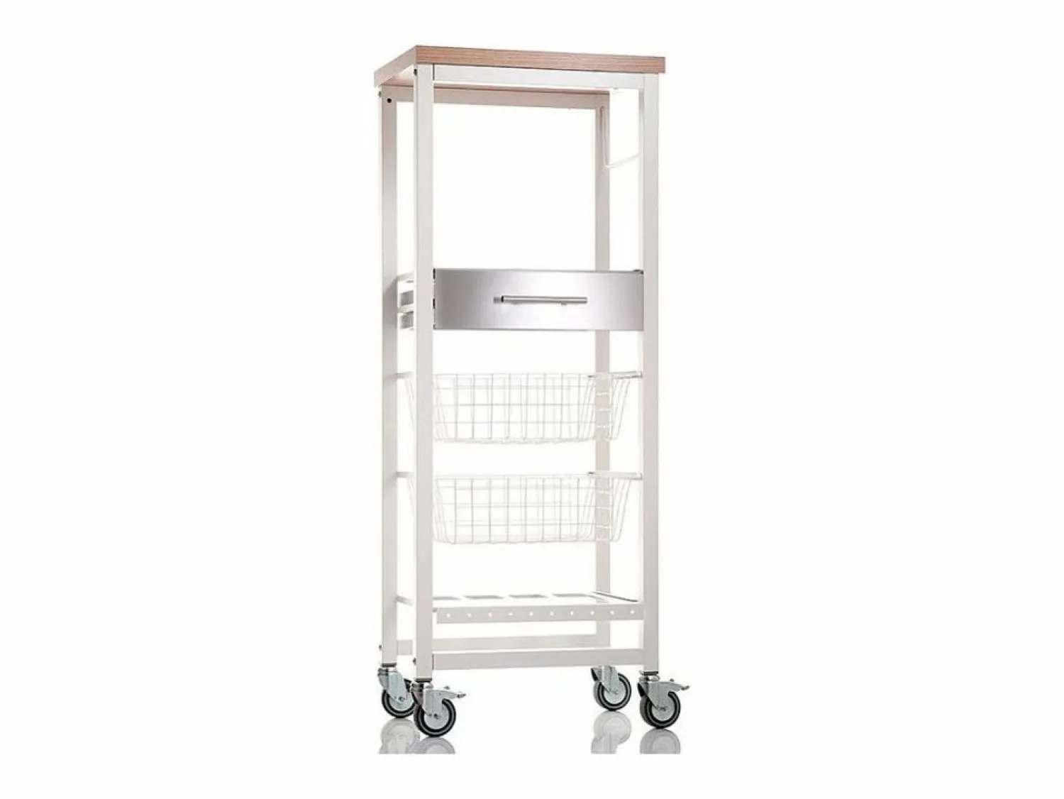 Don Hierro Carro de cocina alto, Carro Verdulero - color , Inox, Olmo - 123*48,5*34 cm - ONDA ALTO