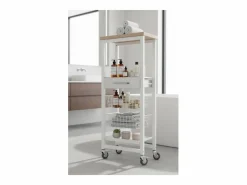 Don Hierro Carro de cocina alto, Carro Verdulero - color , Inox, Olmo - 123*48,5*34 cm - ONDA ALTO