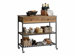 Sale Sobuy Carro de Cocina Carrito de Servir Multiusos con 2 Estantes y 2 Cajones 100 x 45 x 93 cm FKW112-PF ES Marru00f3n