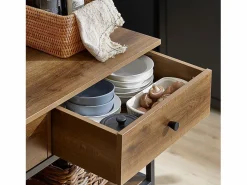 Sale Sobuy Carro de Cocina Carrito de Servir Multiusos con 2 Estantes y 2 Cajones 100 x 45 x 93 cm FKW112-PF ES Marru00f3n