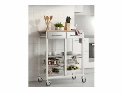 Outlet Carro de cocina, Carro Verdulero - color , Inox, Olmo - 91,5*71*43 cm - ONDA DOBLE Mueble Camarera