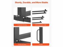 Carro de Servicio SucceBuy, Soporte de Silla Plegable para 84 Sillas/12 Mesas + 42 Sillas, Carga Máxima 363 kg, con Ruedas y Soportes en Caucho