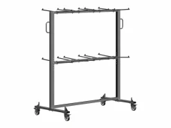 Carro de Servicio SucceBuy, Soporte de Silla Plegable para 84 Sillas/12 Mesas + 42 Sillas, Carga Máxima 363 kg, con Ruedas y Soportes en Caucho