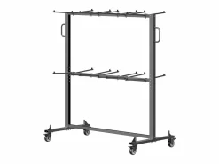 Carro de Servicio SucceBuy, Soporte de Silla Plegable para 84 Sillas/12 Mesas + 42 Sillas, Carga Máxima 363 kg, con Ruedas y Soportes en Caucho