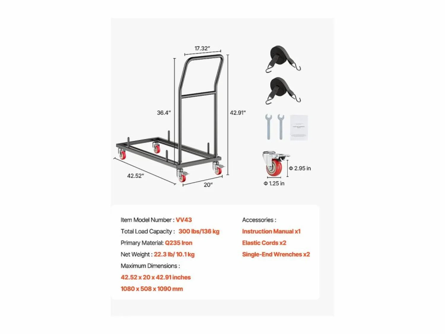 New Carro de Servicio SucceBuy, Capacidad de 136 kg, Diseño en L para 25 Sillas, Almacenamiento Horizontal, Mate Negro