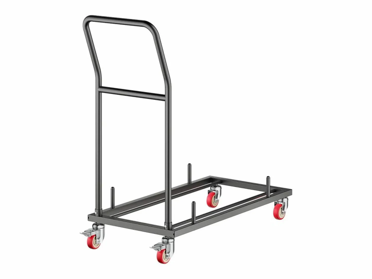 New Carro de Servicio SucceBuy, Capacidad de 136 kg, Diseño en L para 25 Sillas, Almacenamiento Horizontal, Mate Negro