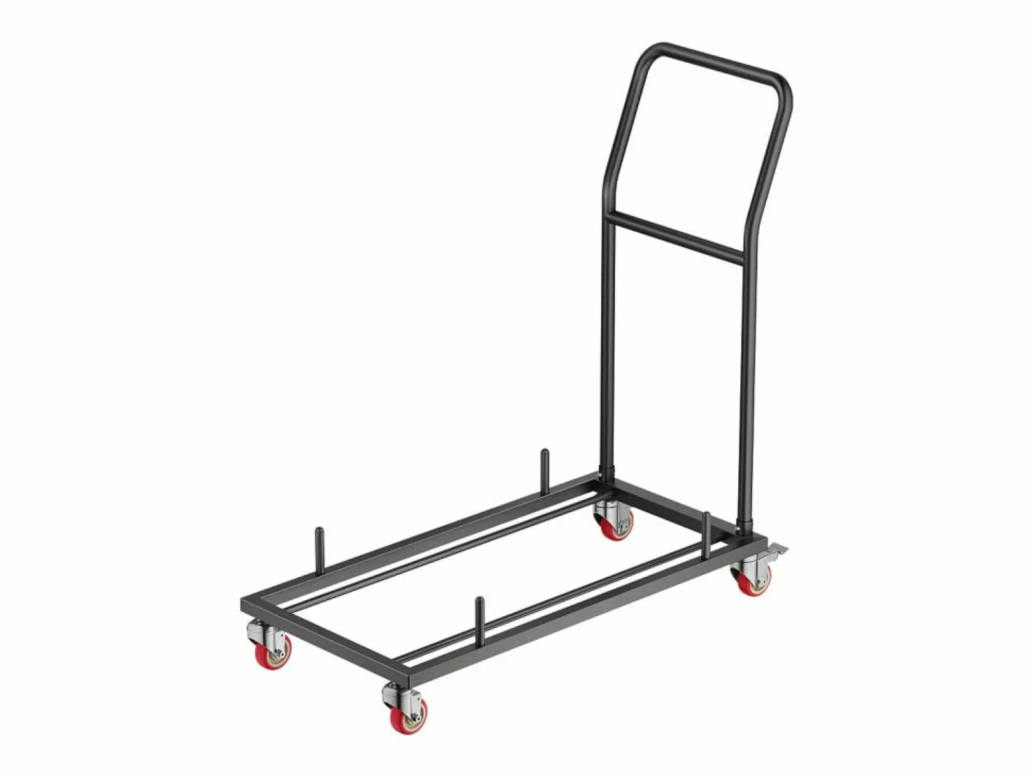 New Carro de Servicio SucceBuy, Capacidad de 136 kg, Diseño en L para 25 Sillas, Almacenamiento Horizontal, Mate Negro