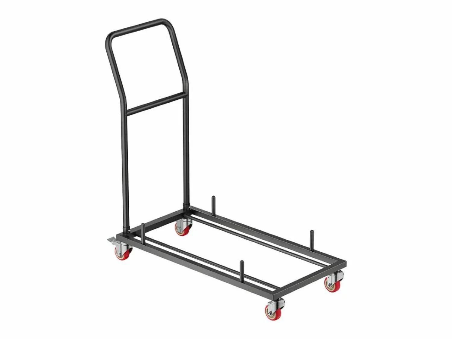 New Carro de Servicio SucceBuy, Capacidad de 136 kg, Diseño en L para 25 Sillas, Almacenamiento Horizontal, Mate Negro
