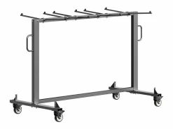Hot Carro de Servicio SucceBuy, Soporte de Silla Plegable, Capacidad de 181 kg, para 42 Sillas y 12 Mesas con Ruedas, Negro