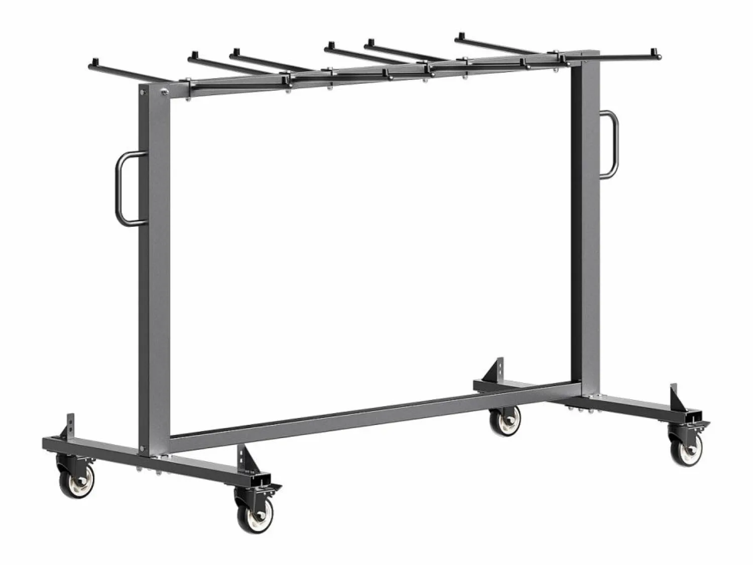 Hot Carro de Servicio SucceBuy, Soporte de Silla Plegable, Capacidad de 181 kg, para 42 Sillas y 12 Mesas con Ruedas, Negro