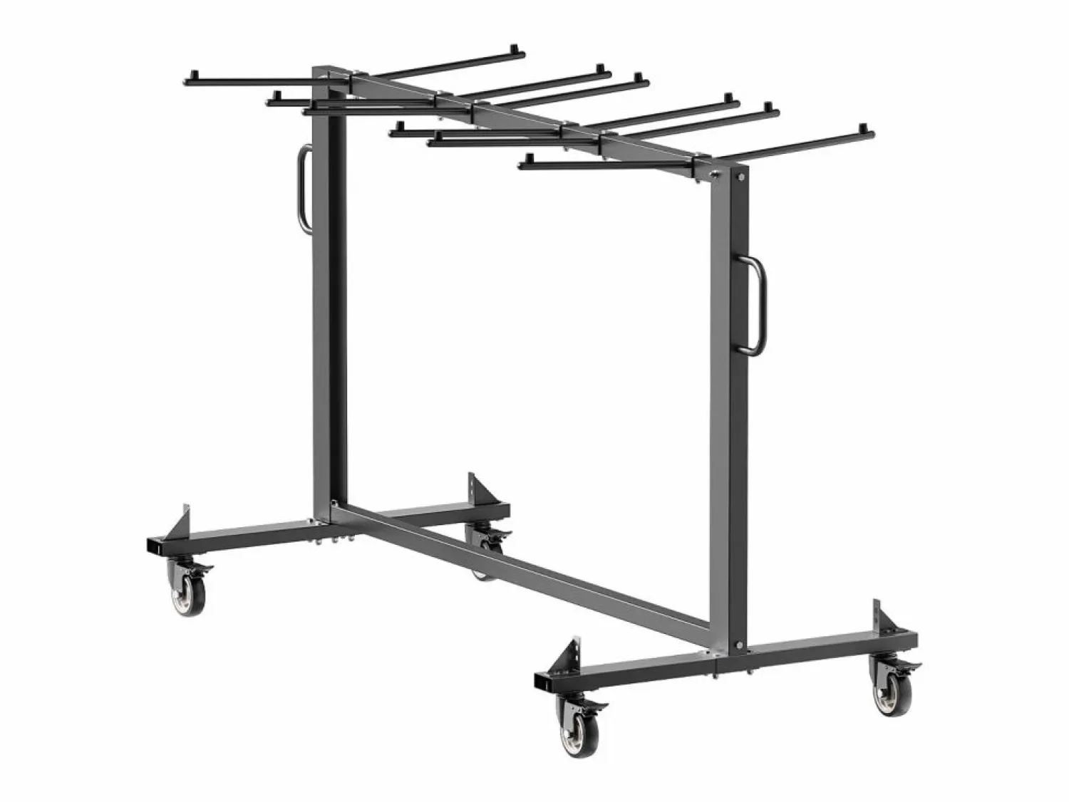 Hot Carro de Servicio SucceBuy, Soporte de Silla Plegable, Capacidad de 181 kg, para 42 Sillas y 12 Mesas con Ruedas, Negro