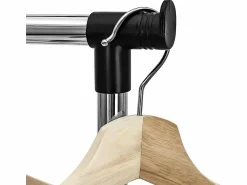 Discount DripeX Carryando con ropa con ruedas, altura de la barra de ropa estirada de 90-160 cm, con soporte de chaussure, carga máxima. 50 kg, 2 barras Negro