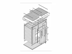 New Casa de almacenamiento jardín con suelo tratado - 142x239x200 cm/2.63 m² - M310C+M310G Caseta De Jardín