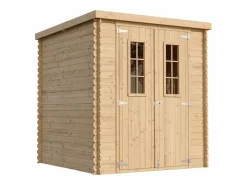 Outlet Timbela Casa de almacenamiento jardín con suelo tratado - 204x204x200 cm/3.53 m² - M309C+M309G Color natural claro