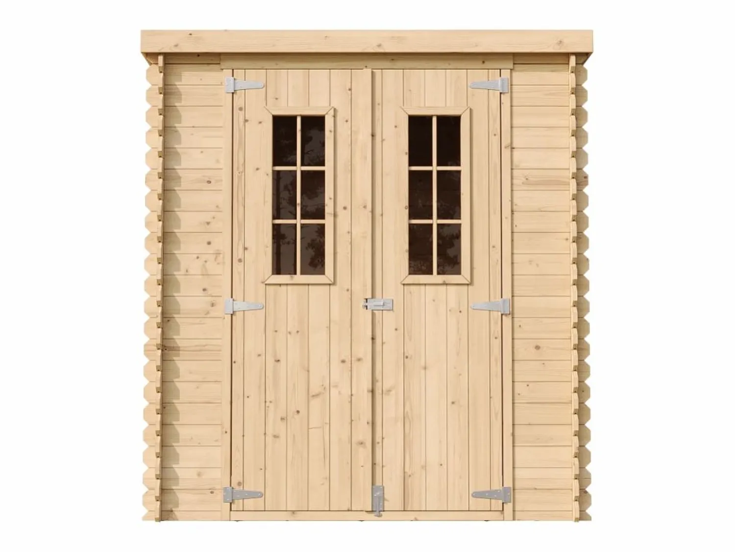 Outlet Timbela Casa de almacenamiento jardín con suelo tratado - 204x204x200 cm/3.53 m² - M309C+M309G Color natural claro