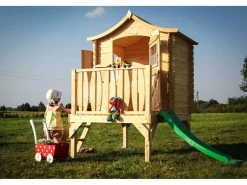 Best Casa de juegos para niños con tobogán - 1.1m² - M550A Cabaña Infantil